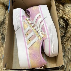 Adidas Nizza platform pink shoes woman’s size 8.5 new Barbie Core sneakers